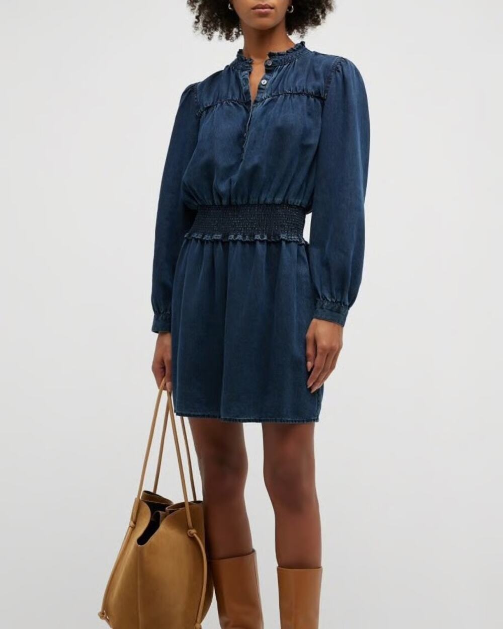 RAILS Shawna Denim Day Dress Dark Vintage Blue Size Medium Cotton Loose Fit